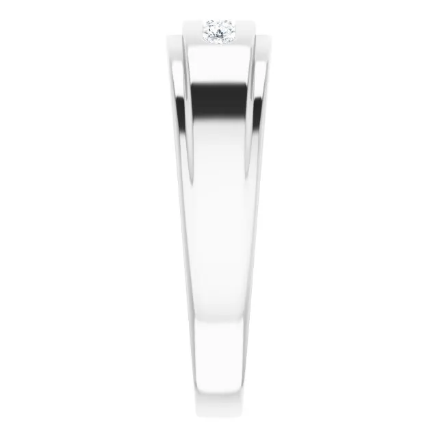 0.25 ctw Channel Set Round Diamond Men's Ring