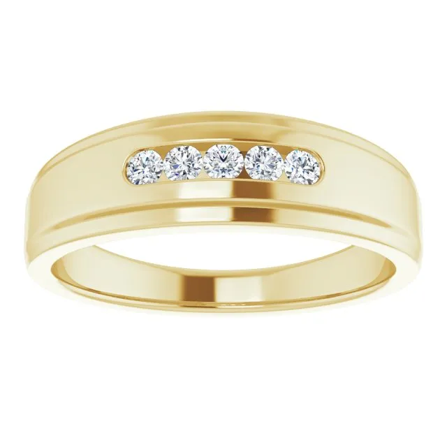 0.25 ctw Channel Set Round Diamond Men's Ring
