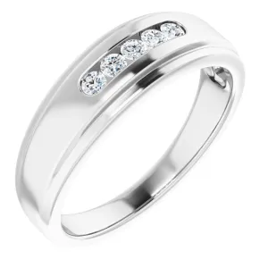 0.25 ctw Channel Set Round Diamond Men's Ring