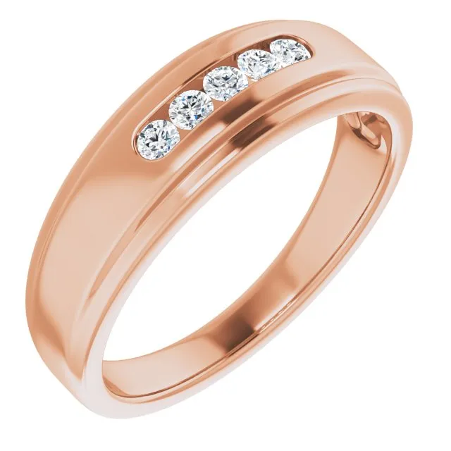 0.25 ctw Channel Set Round Diamond Men's Ring