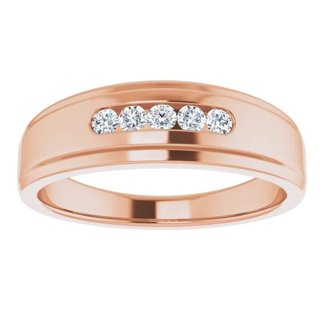 0.25 ctw Channel Set Round Diamond Men's Ring