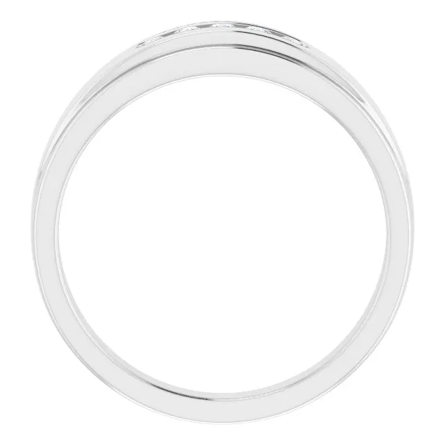 0.25 ctw Channel Set Round Diamond Men's Ring