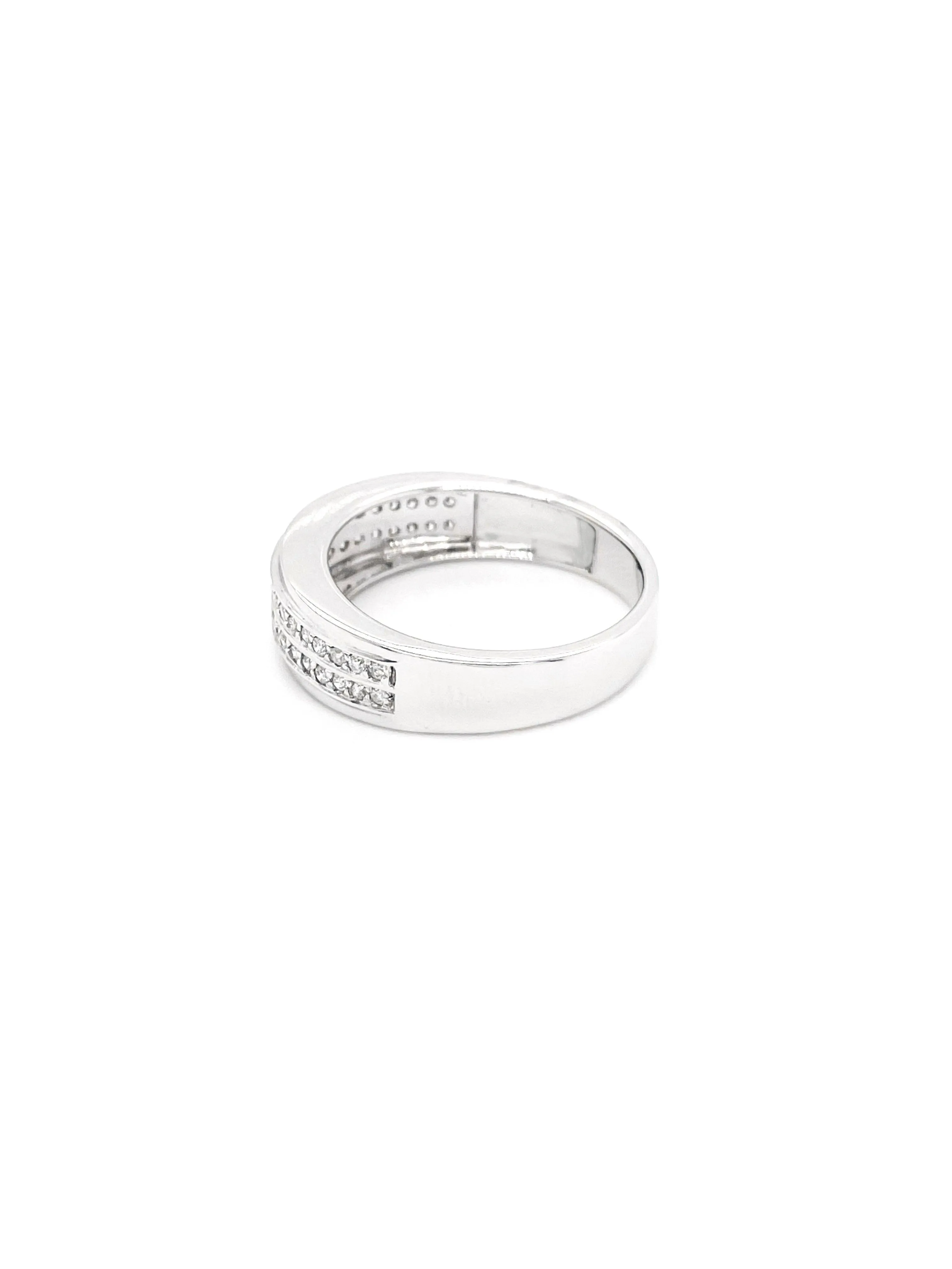 0.50TDW Diamond Men's Wedding Band in 10K White Gold