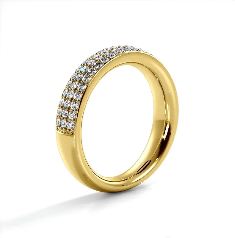 0.55 ct. Round Diamond Three Row Wedding Band