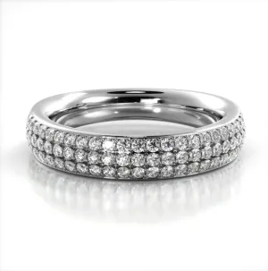 0.55 ct. Round Diamond Three Row Wedding Band