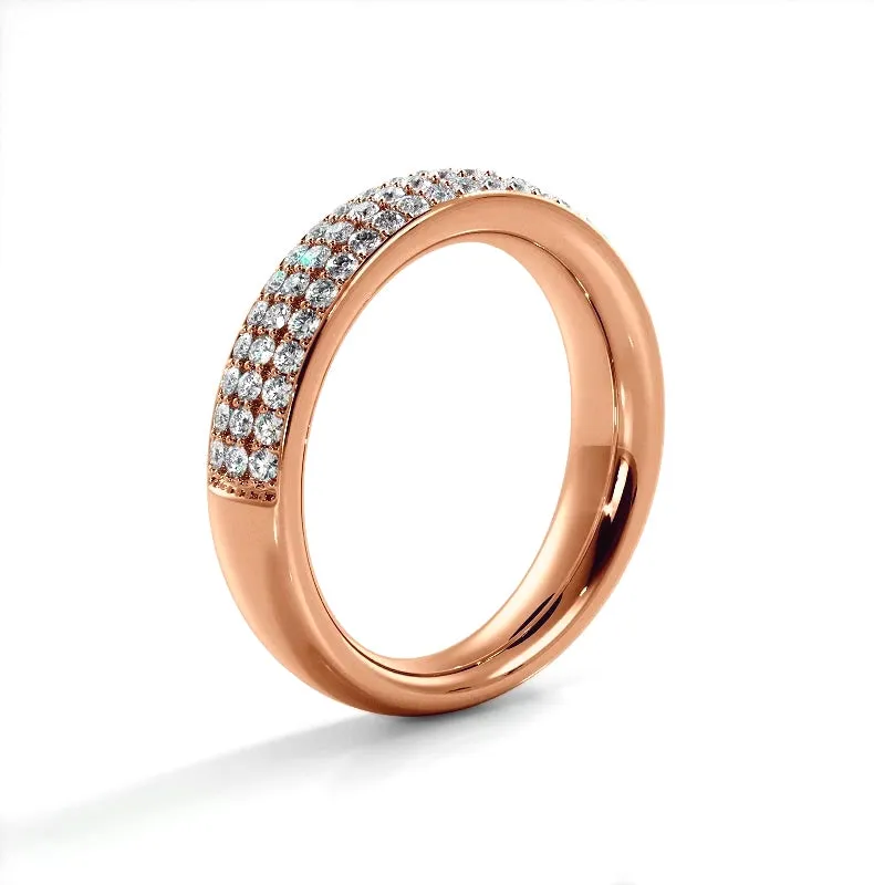 0.55 ct. Round Diamond Three Row Wedding Band