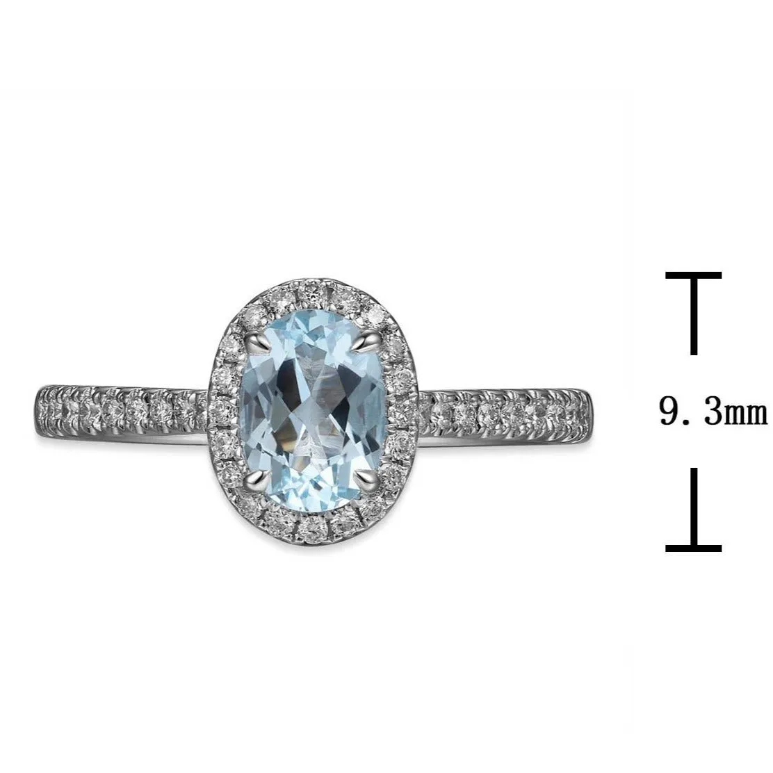 0.95ct tw Aquamarine & Diamond Cocktail Ring