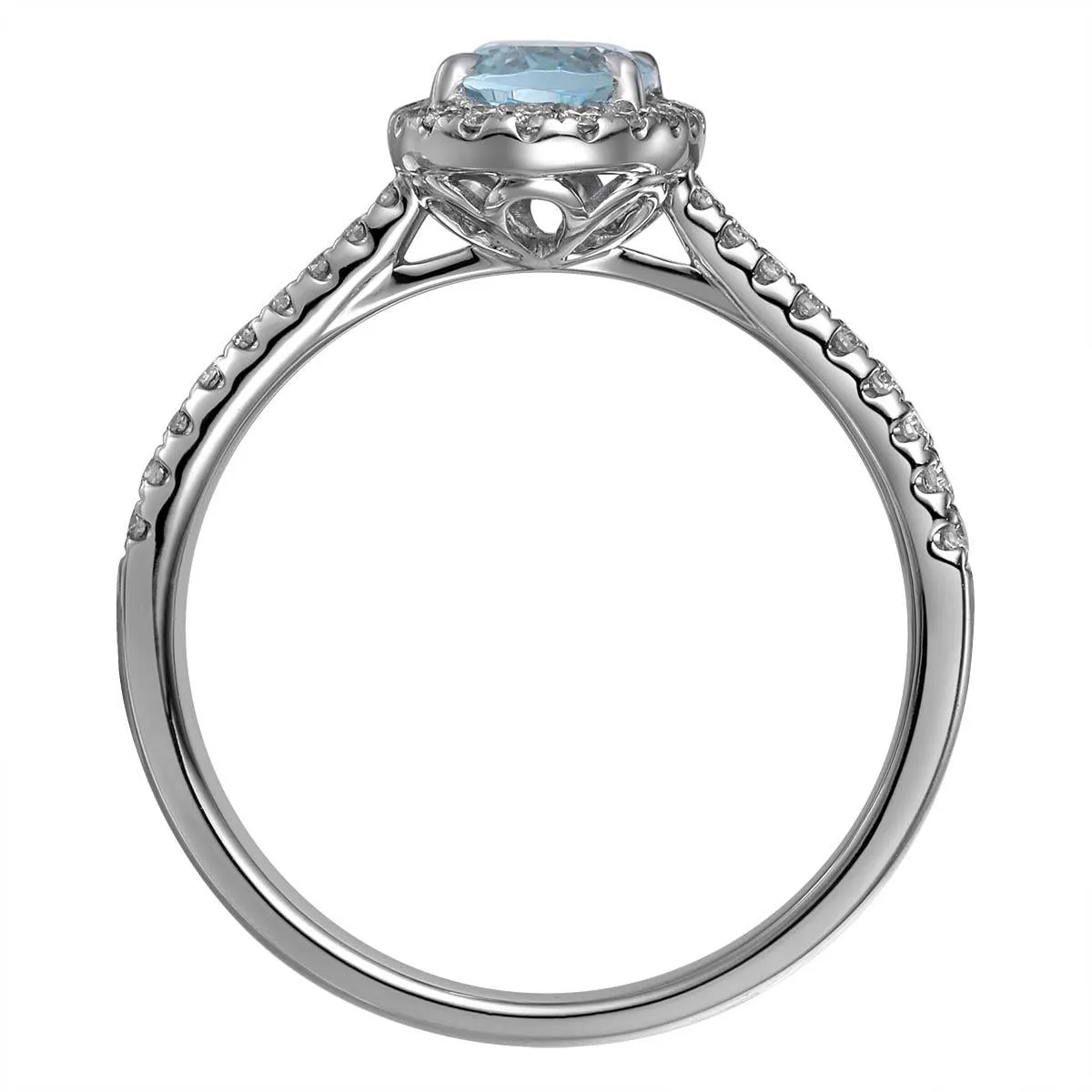 0.95ct tw Aquamarine & Diamond Cocktail Ring