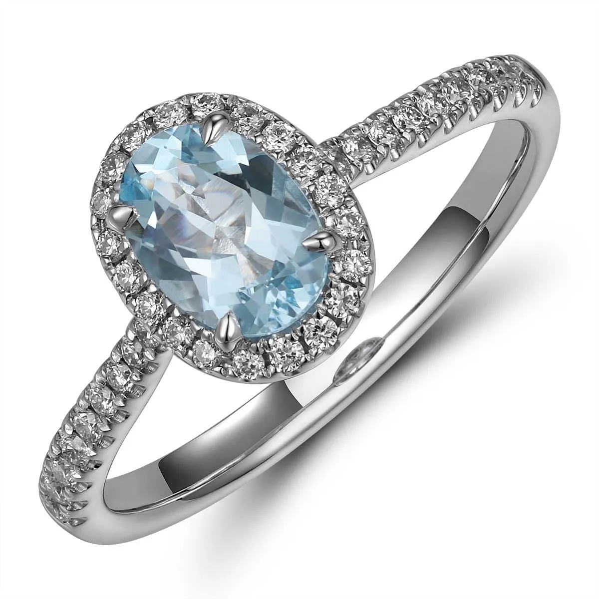 0.95ct tw Aquamarine & Diamond Cocktail Ring