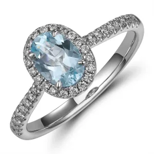 0.95ct tw Aquamarine & Diamond Cocktail Ring