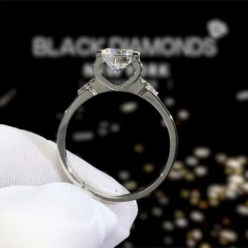 1 Carat Round Cut D Color Diamond Engagement Ring