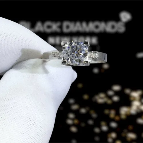 1 Carat Round Cut D Color Diamond Engagement Ring