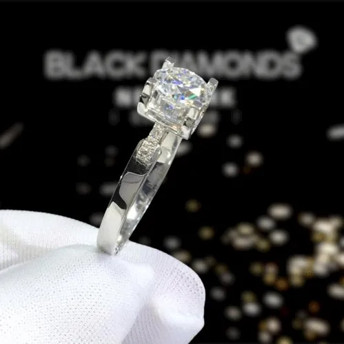 1 Carat Round Cut D Color Diamond Engagement Ring