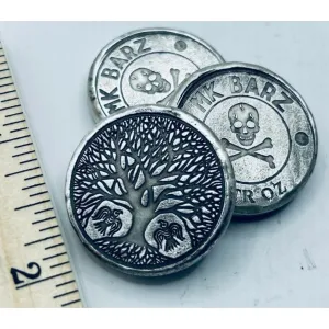 1 Troy Oz MK BarZ "Norse Tree of Life" Stamped Round .999FS