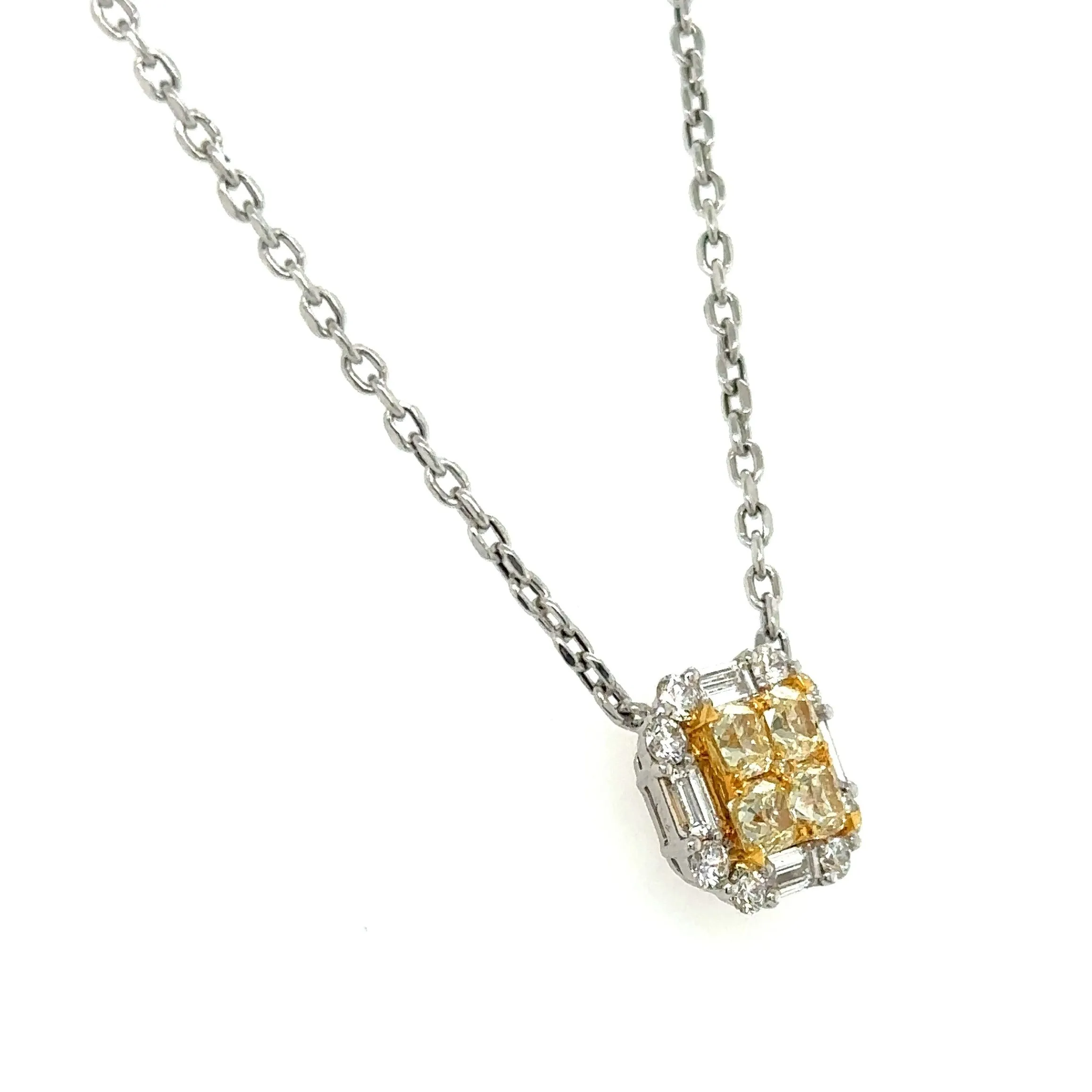 1.01ct tw Canary Fancy Yellow Diamond Pendant Necklace