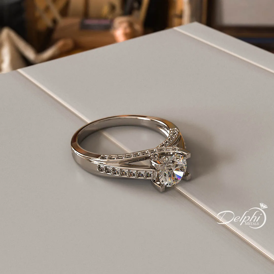1.02ct Round Diamond Gold Engagement Ring - 03US25