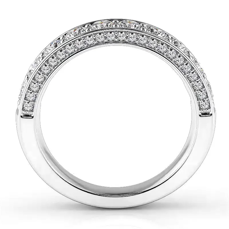 1.04 ct. Round Diamond Three Sided Wedding Band