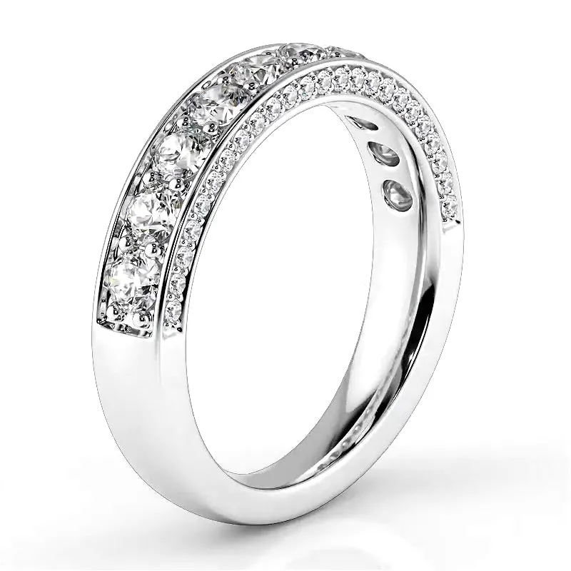1.04 ct. Round Diamond Three Sided Wedding Band