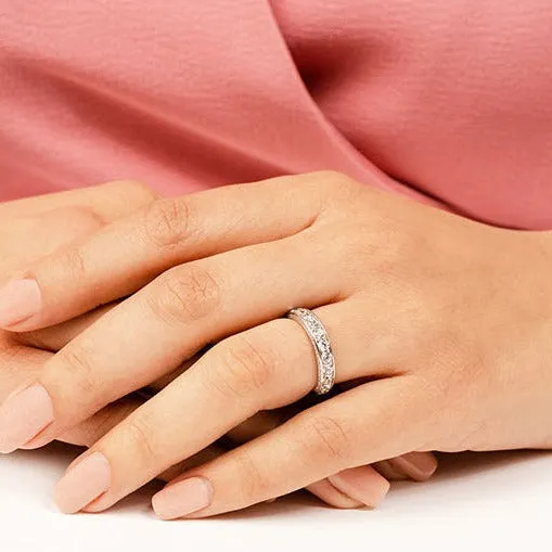 1.04 ct. Round Diamond Three Sided Wedding Band