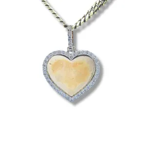 10K Yellow Gold and Diamond Heart Picture Pendant