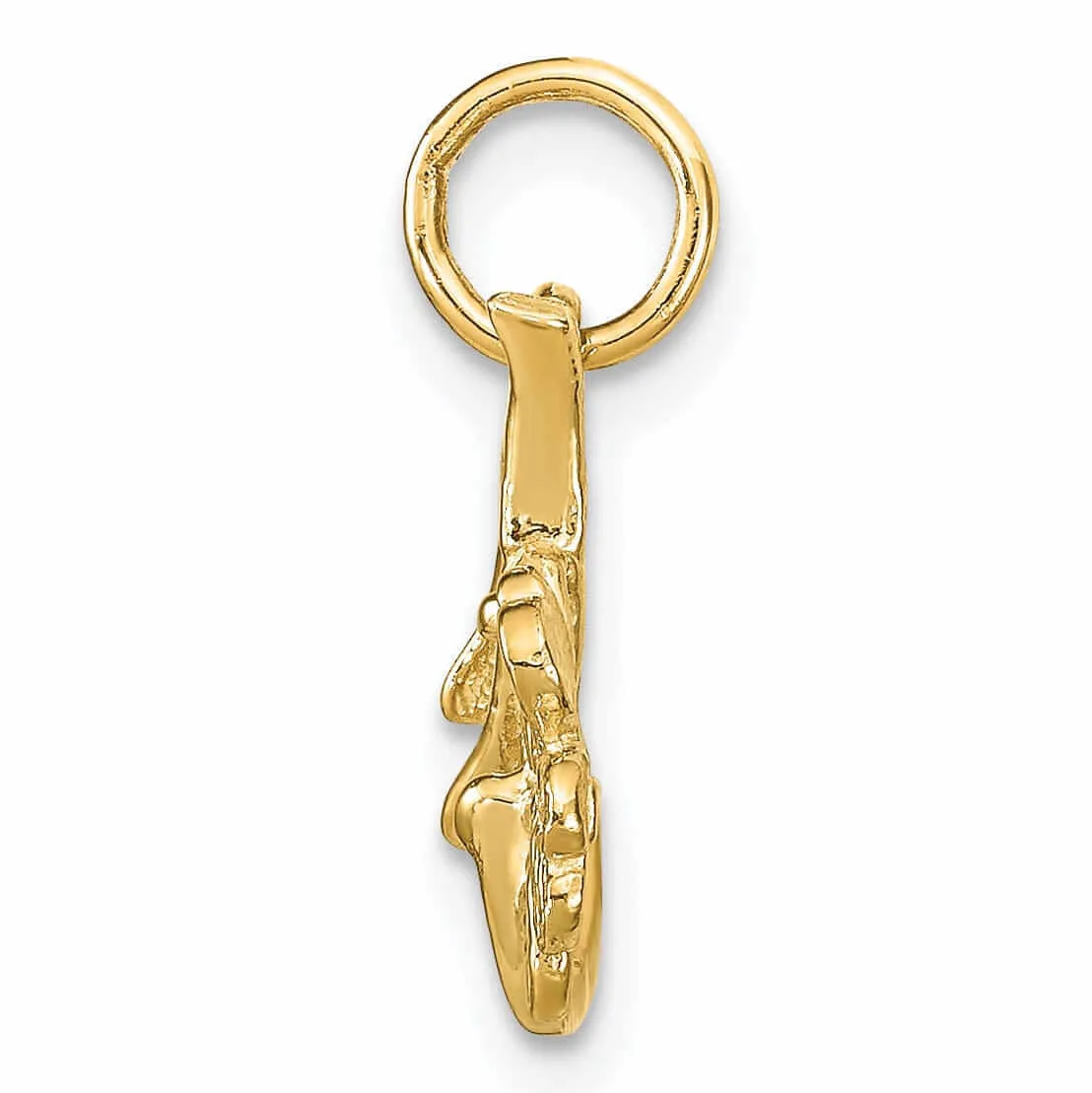 10k Yellow Gold Horseshoe Shamrock Pendant
