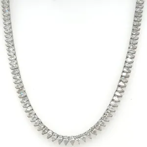 13.22ct tw Lab Diamond Pear Shape Riviera Line Tennis Statement Necklace