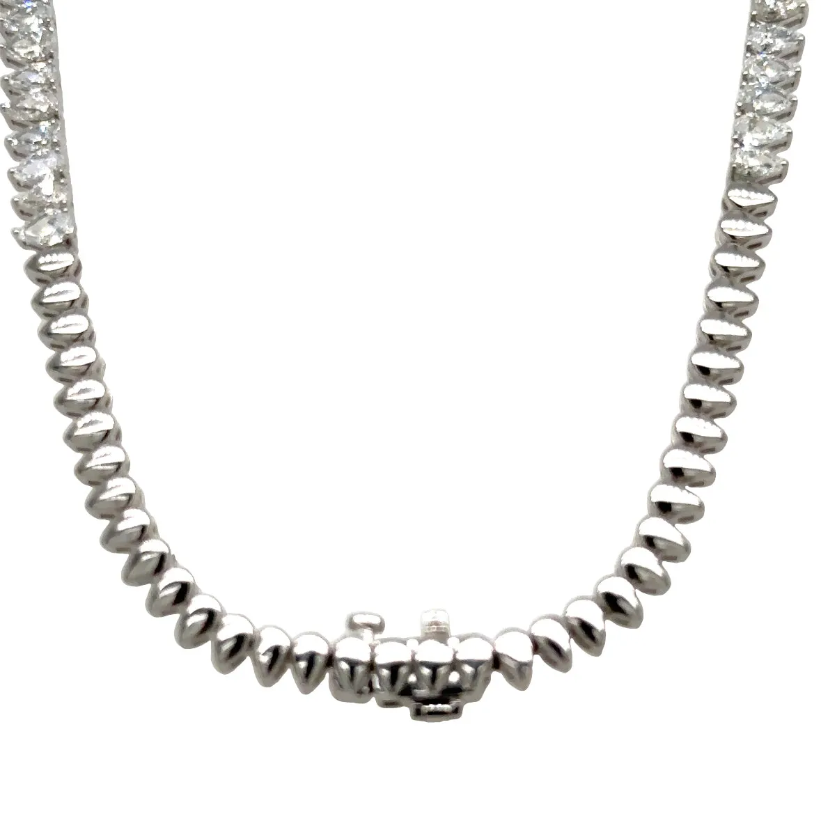 13.22ct tw Lab Diamond Pear Shape Riviera Line Tennis Statement Necklace
