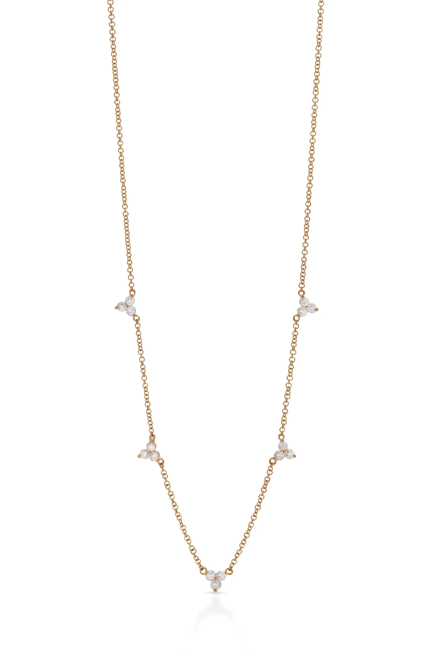 14K Diamond Trio Necklace