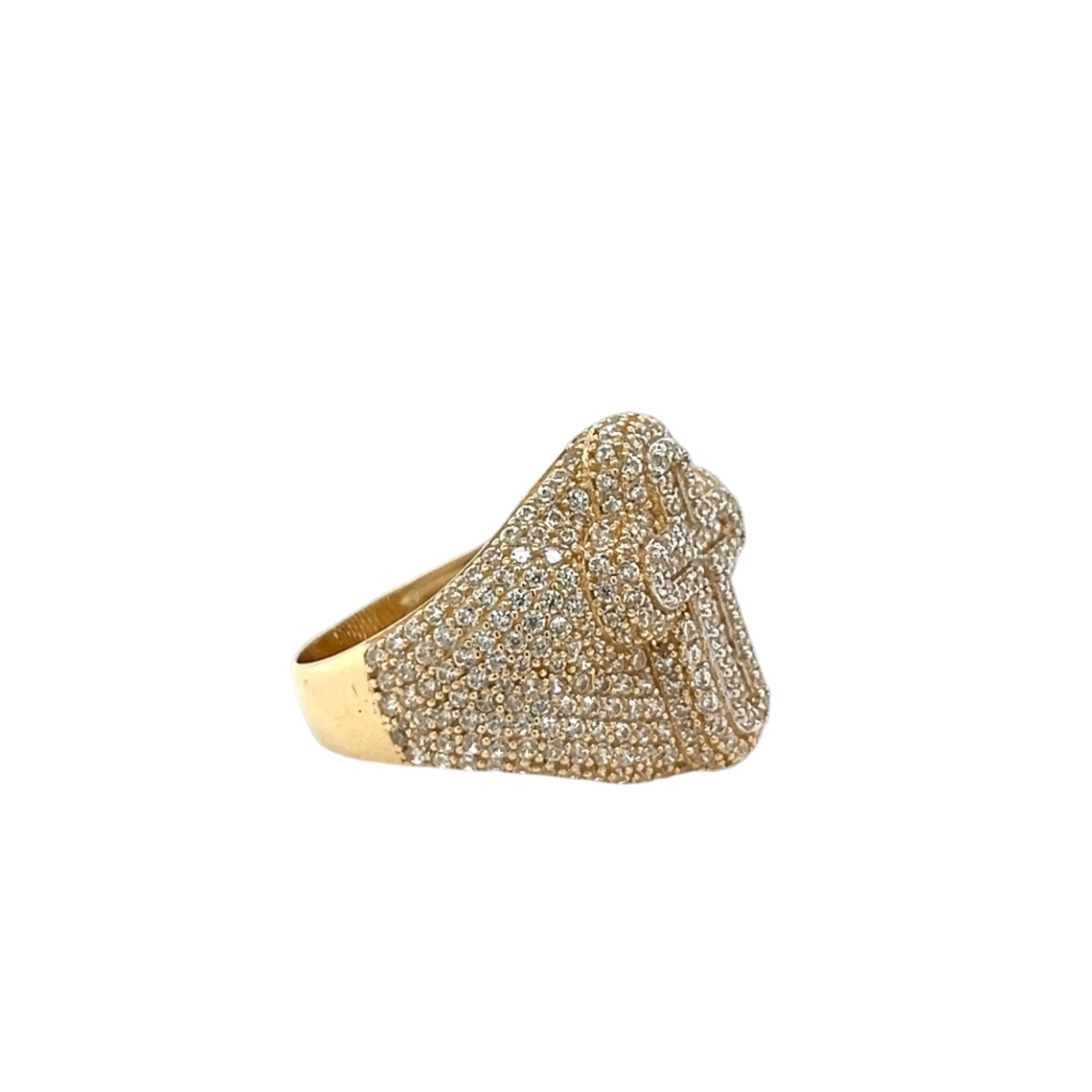 14K Gold Cross Ring W/ CZ
