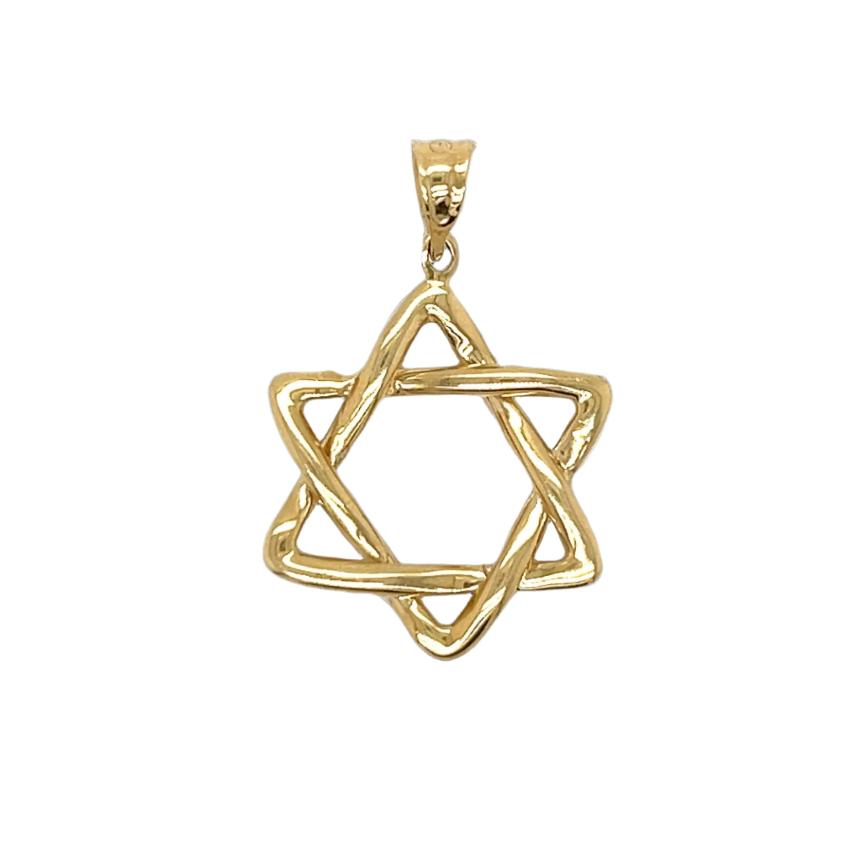 14K Gold Fancy Star of David Pendant