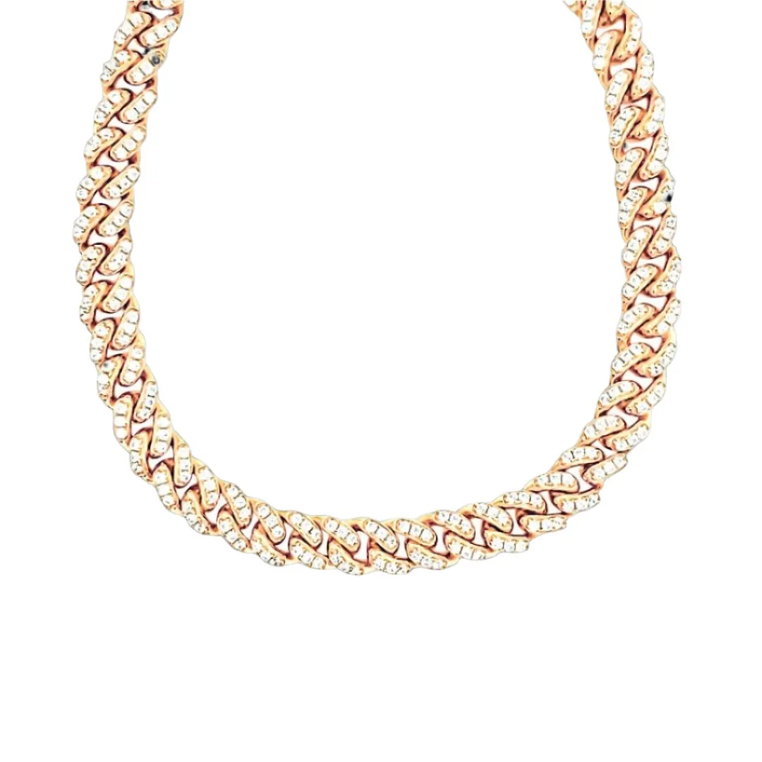 14K Gold Plated 925 Sterling Silver Cuban Chain Necklace
