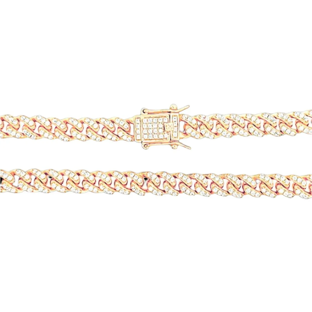 14K Gold Plated 925 Sterling Silver Cuban Chain Necklace