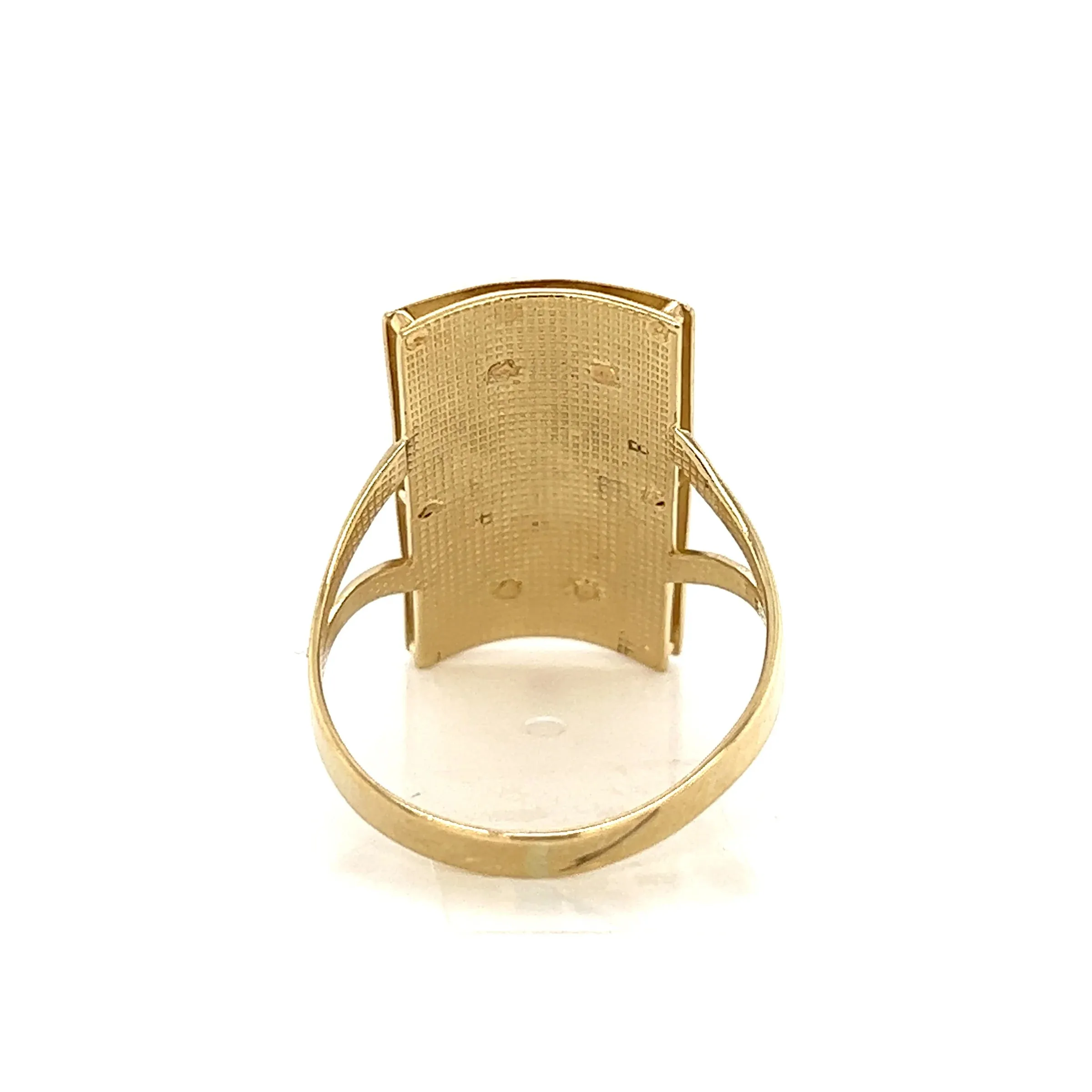 14K GOLD Square San Judas Ring CZ diamond