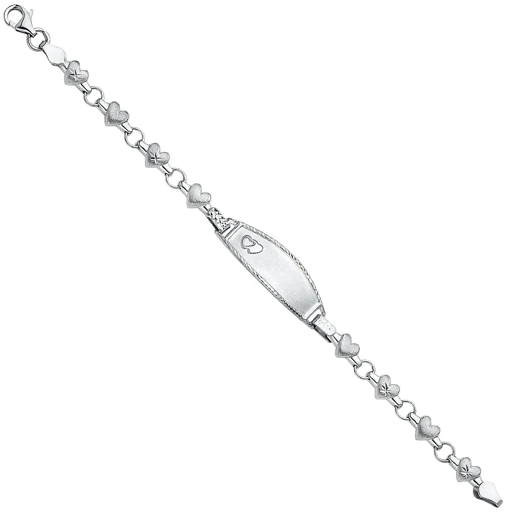 14k Gold Stampato Heart ID Bracelets and Charms
