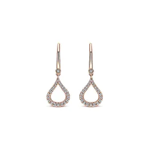 14k Pink Gold Lusso Diamond Drop