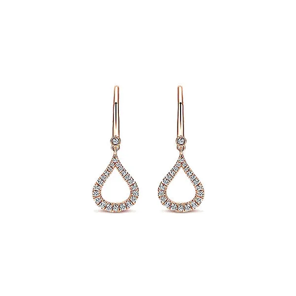 14k Pink Gold Lusso Diamond Drop