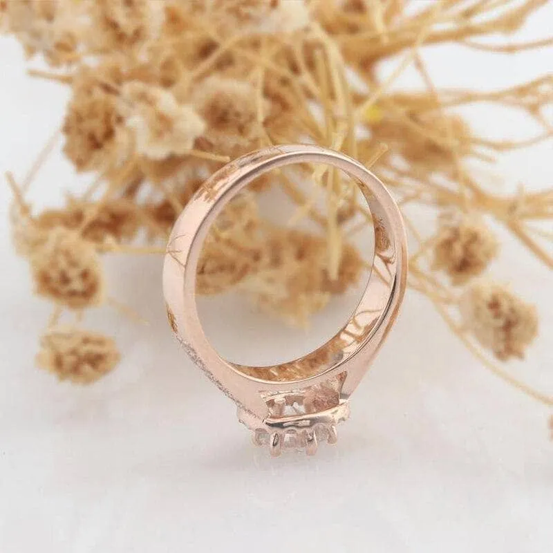 14k Rose Gold 0.5ct Diamond Halo Engagement Ring