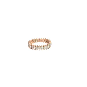 14k rose gold 2.58ct G VS2 Marquise shape  diamond eternity band ring size 7