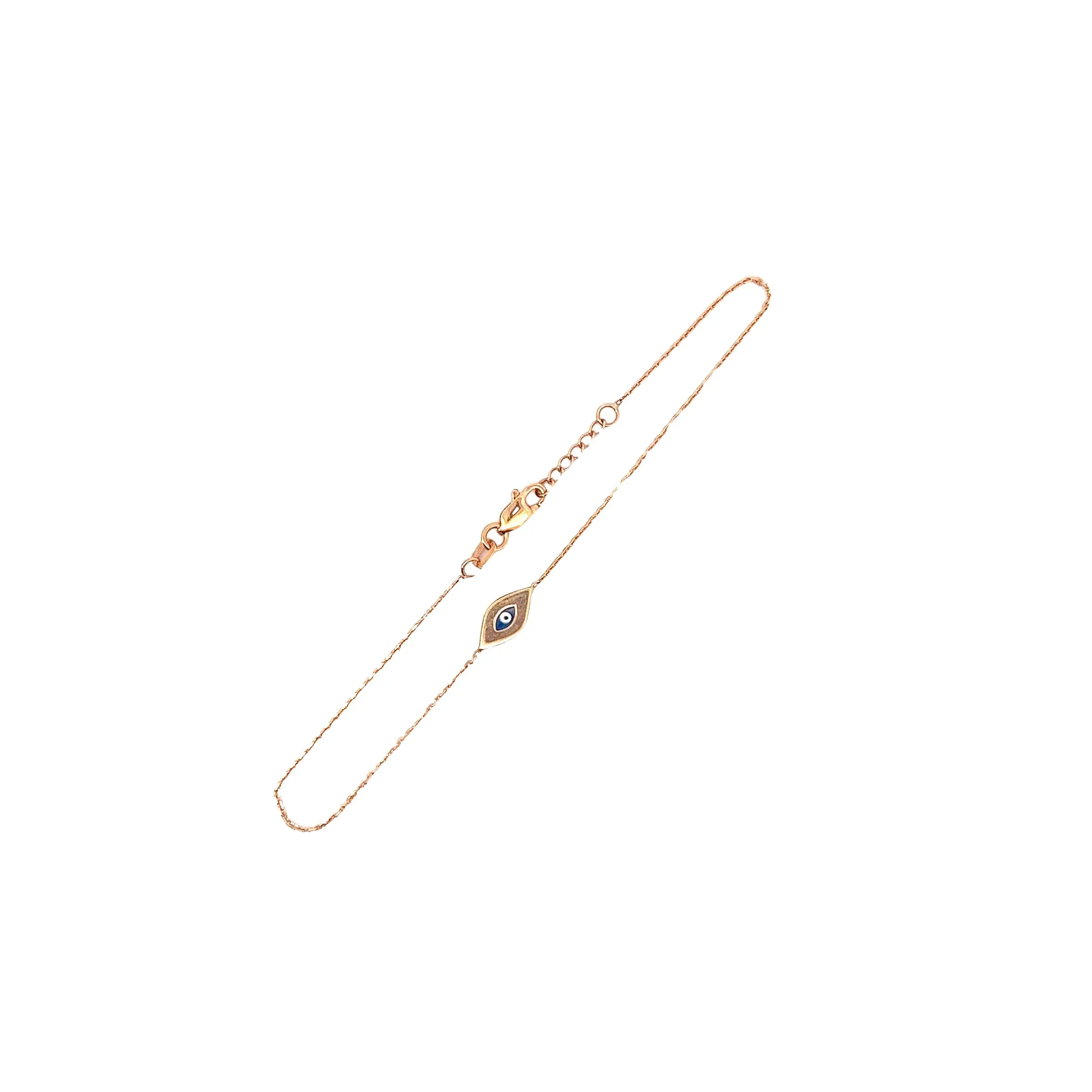 14k Rose gold Adjustable evil eye bracelet