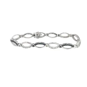 14k White Gold 2.00ct Black and White Diamond Bracelet