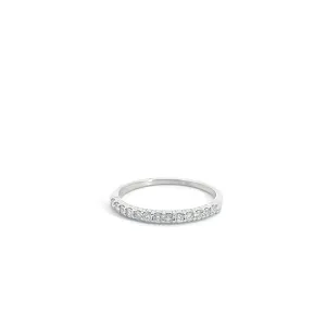 14K White Gold .25ct F VS2 Round Diamond Wedding Band Size 7
