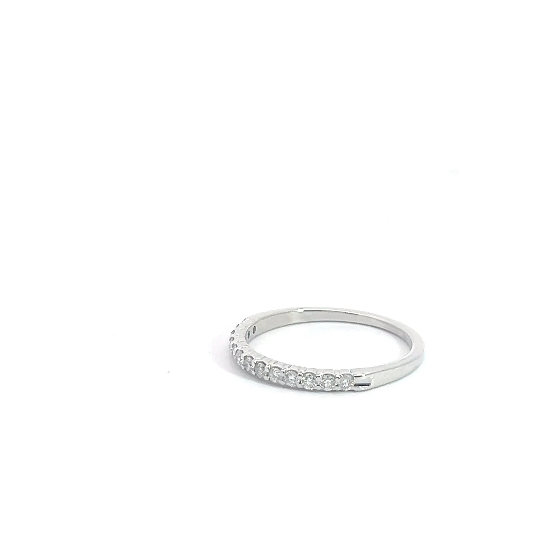 14K White Gold .25ct F VS2 Round Diamond Wedding Band Size 7