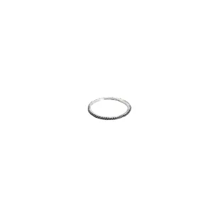 14k White Gold .35ct Black Round Diamond Stackable ring