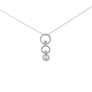 14K WHITE GOLD .75CT G SI1 GRADUATE PAST, PRESENT AND FUTURE 3 CIRCLE ROUND DIAMOND PENDANT
