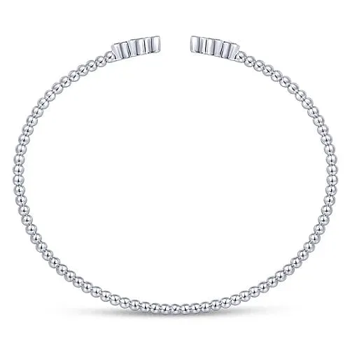 14K White Gold Bujukan Diamonds Split Bangle
