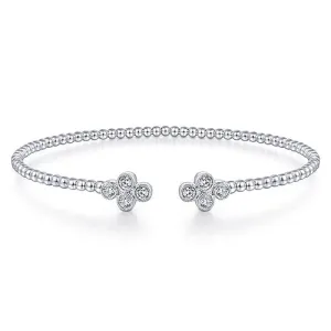 14K White Gold Bujukan Diamonds Split Bangle