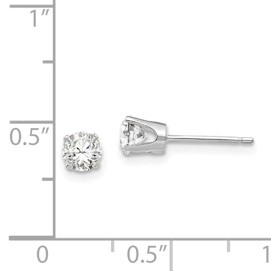 14k White Gold Cubic Zirconia Stud Earrings