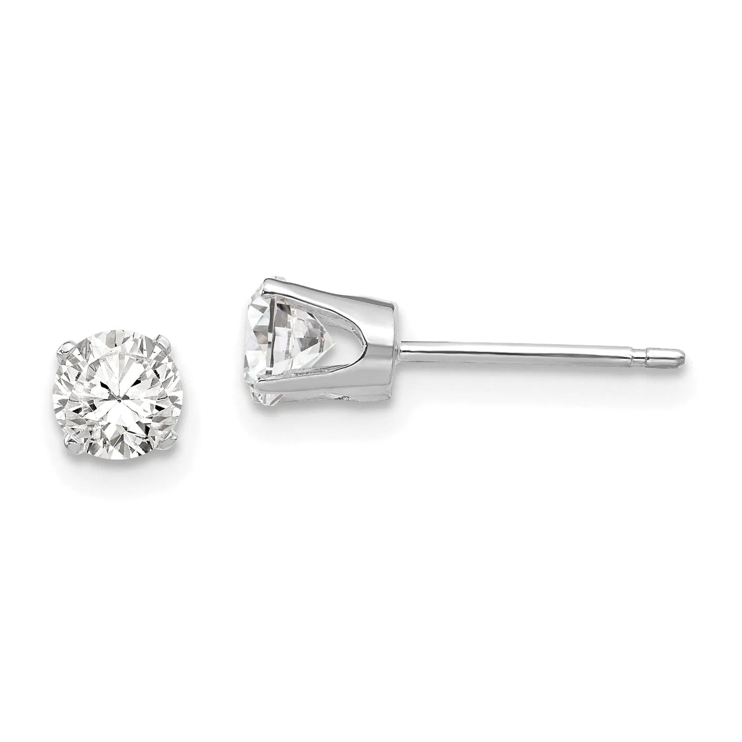 14k White Gold Cubic Zirconia Stud Earrings