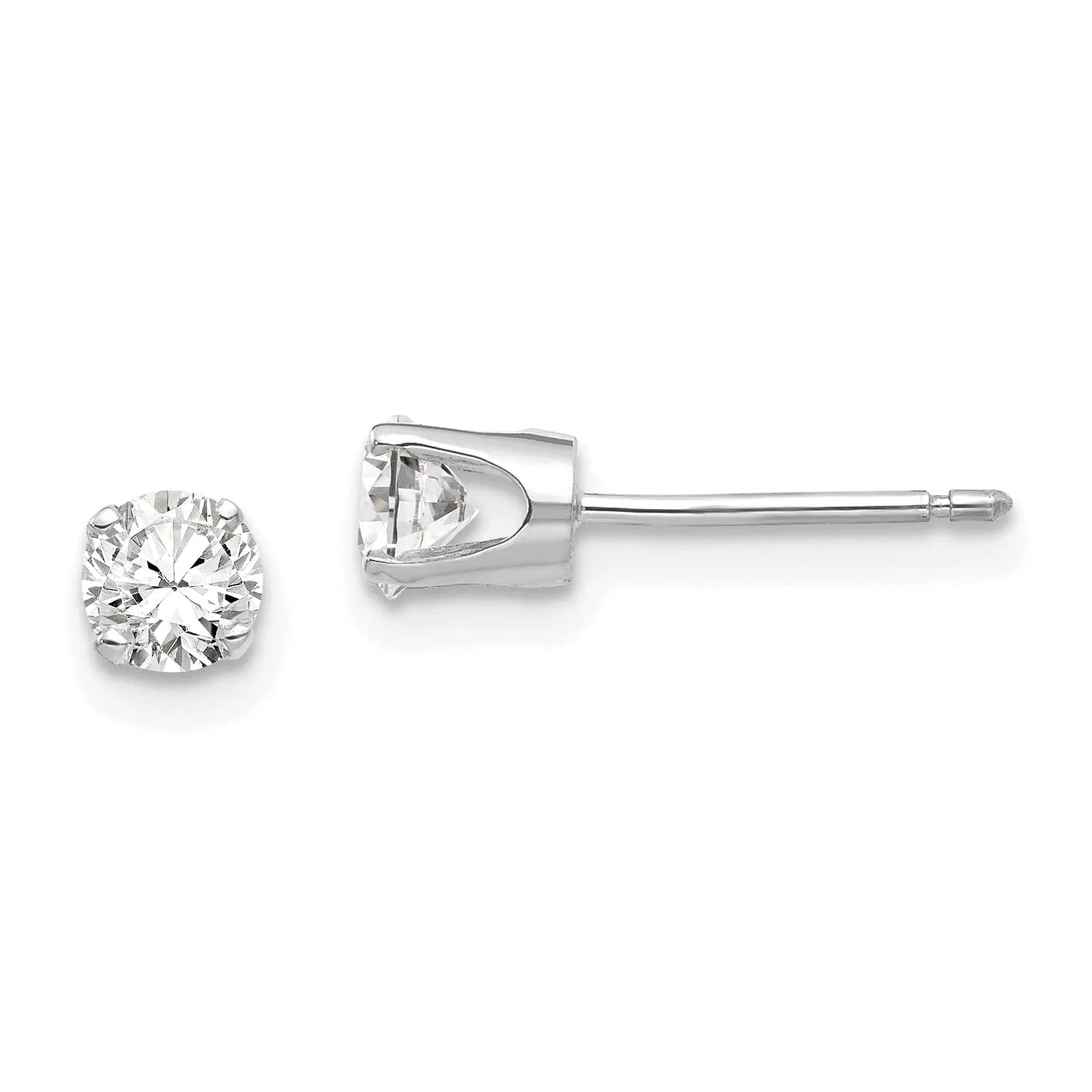 14k White Gold Cubic Zirconia Stud Earrings