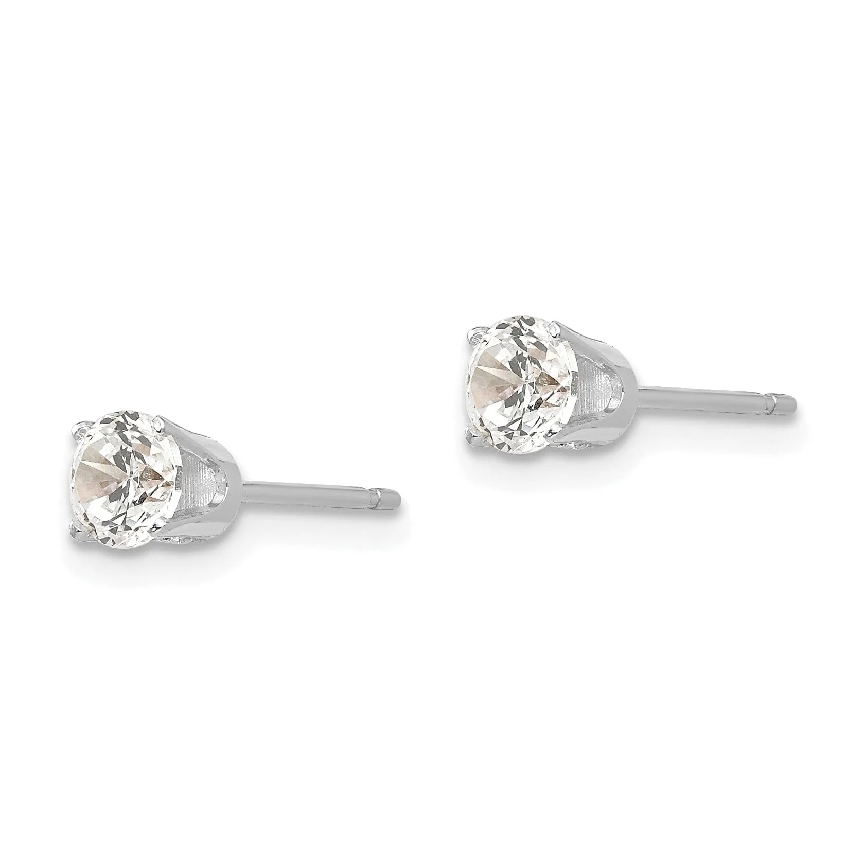 14k White Gold Cubic Zirconia Stud Earrings
